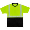 Ergodyne® GloWear® 8280BK Hi-Vis Performance T-Shirt Black Bottom Class 2 3XL Lime