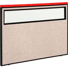 Interion® Deluxe Office Partition Panel with Partial Window 60-1/4""W x 43-1/2""H Tan