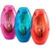 Bostitch® Twist-n-Sharp Pencil Sharpener 2-Hole 3.91"" x 1.5"" x 5.88"" Assorted Colors-6/Pk