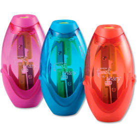 Bostitch® Twist-n-Sharp Pencil Sharpener 2-Hole 3.91"" x 1.5"" x 5.88"" Assorted Colors-6/Pk