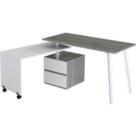 Techni Mobili Rotating Multi-Positional Modern Desk Gray