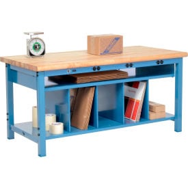 Global Industrial™ Packing Workbench W/Lower Shelf & Power Maple Safety Edge 72""W x 30""D