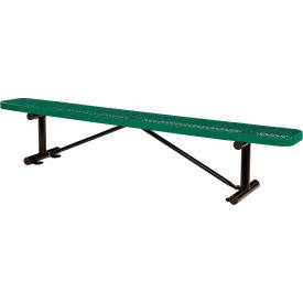 Global Industrial™ 8' Outdoor Steel Flat Bench Expanded Metal Green