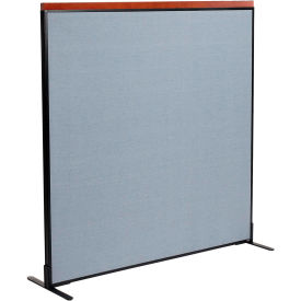Interion® Deluxe Freestanding Office Partition Panel 60-1/4""W x 61-1/2""H Blue