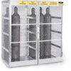 Justrite Vertical 10-20 Cylinder Aluminum Storage Cabinet 60""W x 32""D x 65""H Manual Close