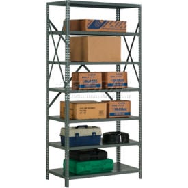 Global Industrial™ 7 Shelf 18 Ga Open Steel Shelving Unit 48""W x 12""D x 73""H Gray