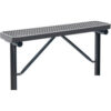 Global Industrial™ 4' Outdoor Steel Flat Bench Expanded Metal In Ground Mount Gray