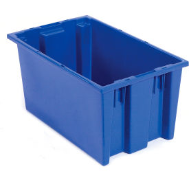 Global Industrial™ Plastic Stack & Nest Storage Container No Lid 18""L x 11""W x 9""H Blue