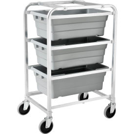 Global Industrial™ NSF Aluminum Lug Cart 26""L x 19""W x 41""H 3 Tote Capacity Unassembled