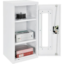 Global Industrial™ Clear View Storage Cabinet 13-3/4""W x 12-3/4""D x 30""H Assembled Off White