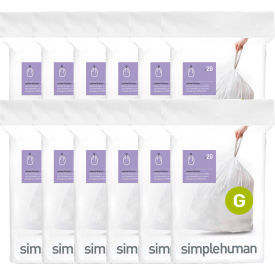 simplehuman® Trash Can Liner Code G - 8 Gallon 17.5 x 28 1.18 Mil White Pack of 240