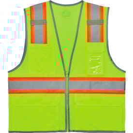 Ergodyne GloWear 8246Z-S Two-Tone Mesh Hi-Vis Safety Vest Class 2 Single Size 3XL Lime