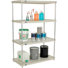 Nexel® 4 Shelf Solid Plastic Shelving Unit Chrome Posts 48""W x 24""D x 63""H
