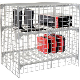 Global Industrial™ 1-Tier 2 Door Wire Mesh Security Locker 48""Wx24""Dx48""H Gray Unassembled