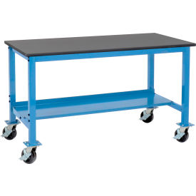 Global Industrial™ Mobile Lab Workbench 72 x 30"" Phenolic Safety Edge Blue