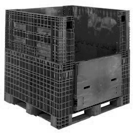 Buckhorn BN4845442010000 Folding Bulk Shipping Container - 48""L x 45""W x 44""H  2000 Lb. Cap. Black