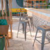 Flash Furniture 30""H Backless Silver Gray Metal Barstool