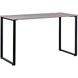 Interion® Open Plan Standing Height Desk - 60""W x 24""D x 40""H - Gray Top with Black Legs