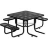 Global Industrial™ 46"" Square Picnic Table Wheelchair Accessible Black