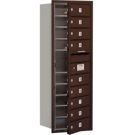4C Horizontal Mailbox 41""H Single Column 9 MB1 Doors Front Load Bronze USPS
