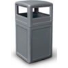 PolyTec™  Square Waste Container with Dome Lid Gray 42-Gallon