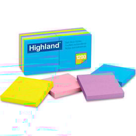 Highland™Sticky Note Pads 6549B 3"" x 3"" Bright 100 Sheets 12/Pack