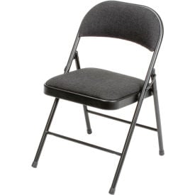 Interion® Folding Chair Fabric Black