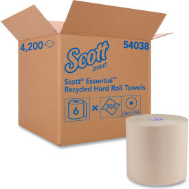 Scott® Essential 100 Recycled Fiber Hard Roll Towel 1-3/4"" Core 8"" x 700 ft Brown 6/Carton