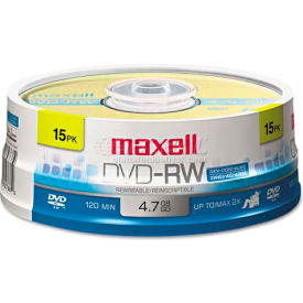Maxell 635117 DVD-RW Discs 4.7GB 2x Spindle Gold 15/Pack