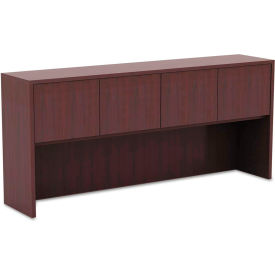 Alera® Hutch with Doors - 70-5/8""W x 15""D x 35-1/2""H - Mahogany - Valencia Series