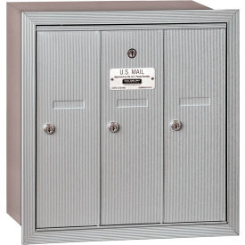 3500 Series 4B+ Vertical Mailbox 3 Doors Recessed Mounted Aluminum USPS Access