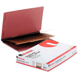 Universal® Pressboard End Tab Classification Folders Legal Six-Section Red 10/Box
