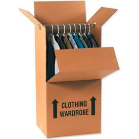 Global Industrial™ Wardrobe Packing Cardboard Corrugated Boxes 24""L x 22""W x 60""H Kraft