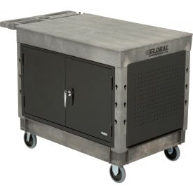 Global Industrial™ Utility Cart w/2 Shelves & 5"" Casters 44""L x 25-1/2""W x 32-1/2""H Gray