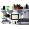 Wall Control Office Wall Mount Desk Storage and Organization Kit Galvanized White 48"" X 32"" X 12""