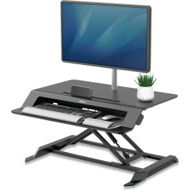 Fellowes® Lotus LT Sit-Stand Workstation 34-3/8"" x 28-3/8"" x 7-5/8"" Black