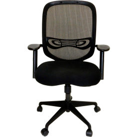 ShopSol Office Room Chair - Fabric Seat with Adjustable Mesh Back - Black