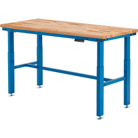 Global Industrial™ Heavy-Duty Electric Adjustable Workbench 72 x 30"" Maple Safety Edge