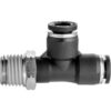 Push to Connect Tube Fitting - Nylon - Right Angle Tee Adapter - 1/2"" Tube OD x 1/2"" NPT Male