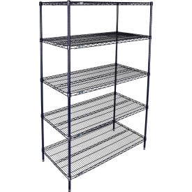 Nexel® 5 Shelf Nexelon® Blue Wire Shelving Unit Starter 60""W x 21""D x 74""H