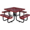 Global Industrial™ 46"" Square Picnic Table Expanded Metal Red