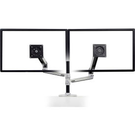 Ergotron® LX Dual Stacking Arm Polished Aluminum