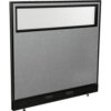 Interion® Electric Office Partition Panel with Partial Window 48-1/4""W x 46""H Gray