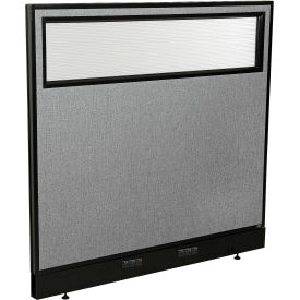 Interion® Electric Office Partition Panel with Partial Window 48-1/4""W x 46""H Gray