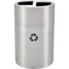 Global Industrial™ Round Multi-Stream Recycling Can 45 Gallon Total Satin Aluminum