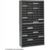 72 Compartment Steel Literature Organizer - Black