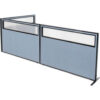 Interion® Freestanding 3-Panel Corner Room Divider w/Partial Window 60-1/4""W x 42""H Panels Blue