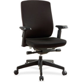Lorell® Mid-Back Office Chair with Adjustable Arms - Fabric - Black