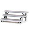 3-Level Tapered TransPort Riser - Gray Carpet with Black Aluminum Frame