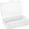 Advantus Gem Polypropylene Pencil Box with Lid Clear 8-1/2"" x 5-1/4"" x 2-1/2""